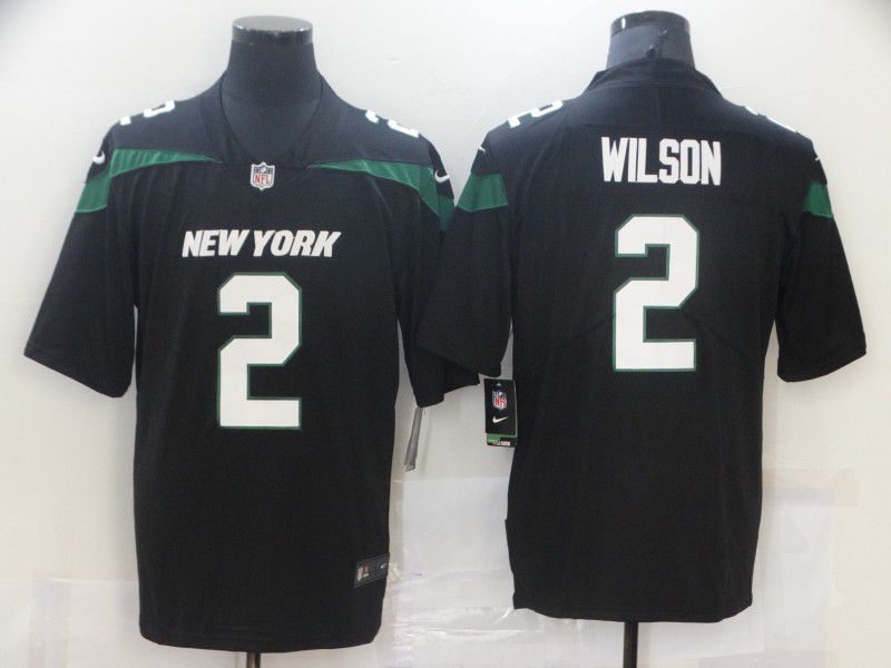 Cheap Men New York Jets 2 Wilson Black Nike Vapor Untouchable Limited 2021 NFL Jersey